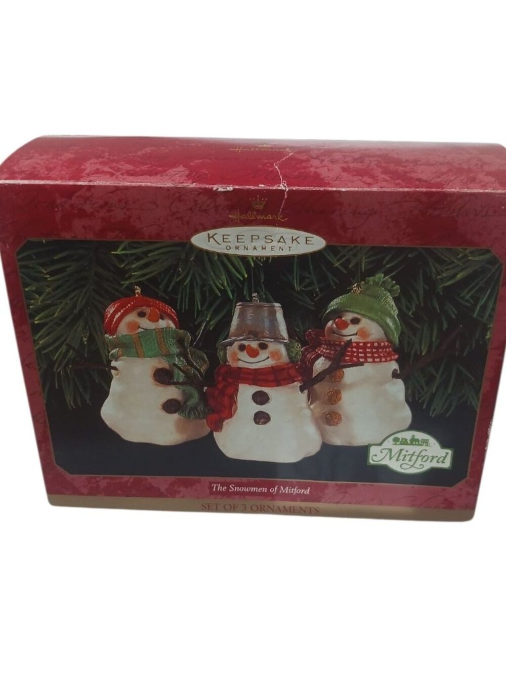 Hallmark Keepsake Ornament Set 3 Snowmen Of Mitford 1999 Collectible Christmas
